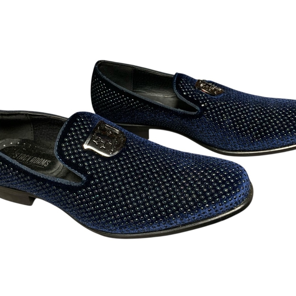 Stacy Adams Navy Studded Loafers